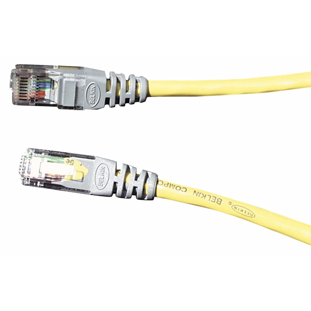 CABLE CROISé RJ45 Jaune/Gris UTP CAT5 MALE/MALE 3M