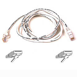 CABLE RJ45 LISSE UTP Blanc CAT5 MALE/MALE 1M - Image 2