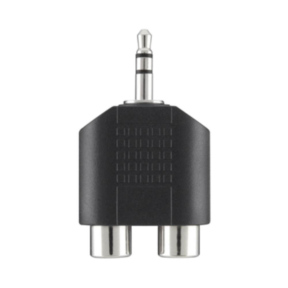 ADAPT AUDIO M F PORT-Noir 2xRCA 3.5mm NICKEL