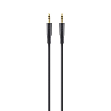 CABLE AUDIO 3.5MM M M 2M PORTABLE BLACK GOLD - Image 2