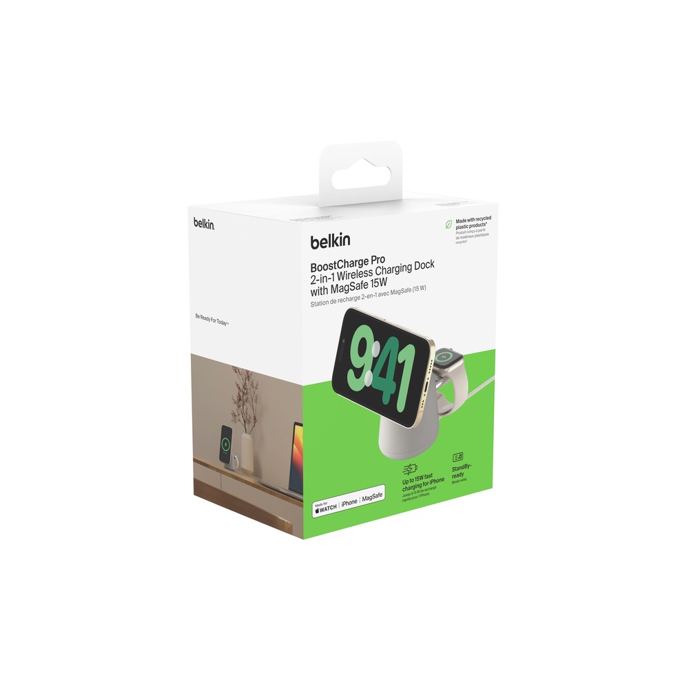 Station de recharge 2-en-1 MagSafe 15w, sable