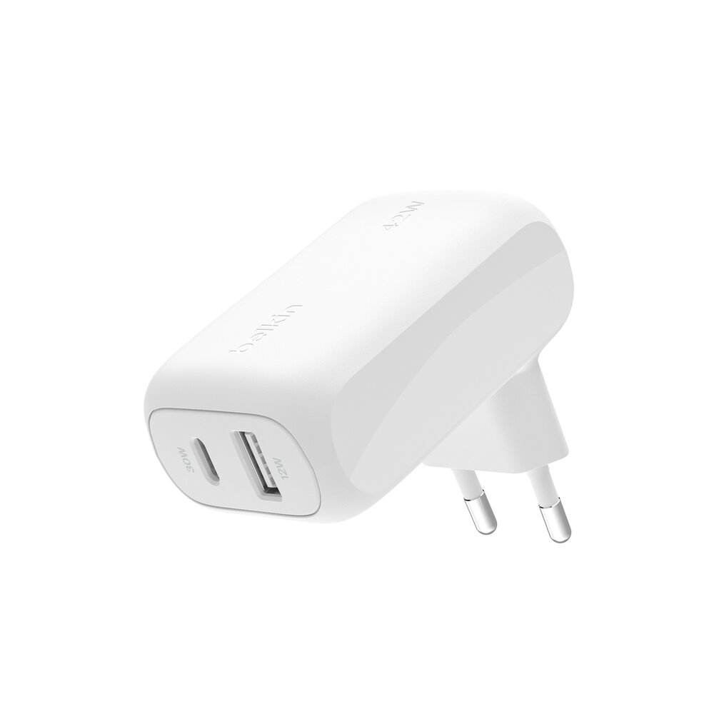 Chargeur secteur port USB-C 30 W et port USB-A 12W, blanc - Image 4