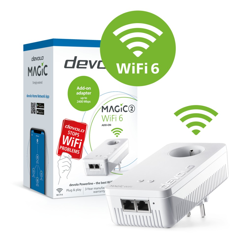 Adaptateur CPL WiFi 6 Magic 2 - Blanc (1800 Mbits/s) - Image 2
