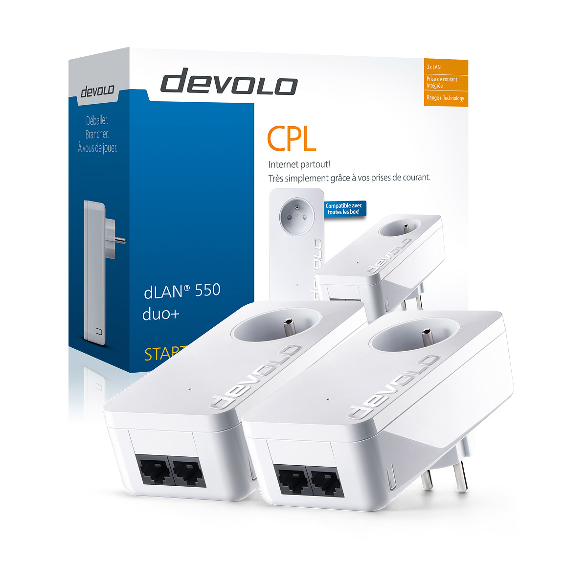 dLAN 550 DUO+ -KIT(X2) - Blanc CPL Starter Kit (X2) - Image 2