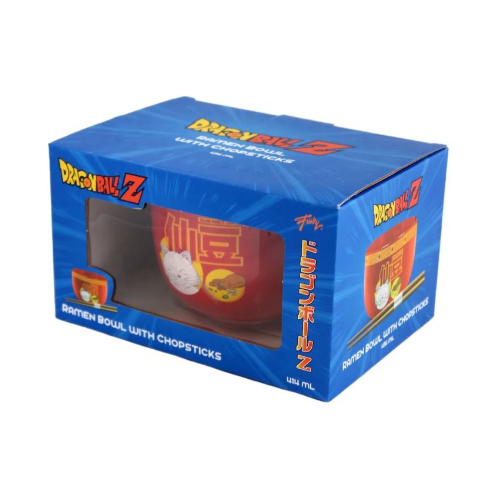 DRAGON BALL Ramen Bowl Red Cat with Chopstick 470ml - Image 2