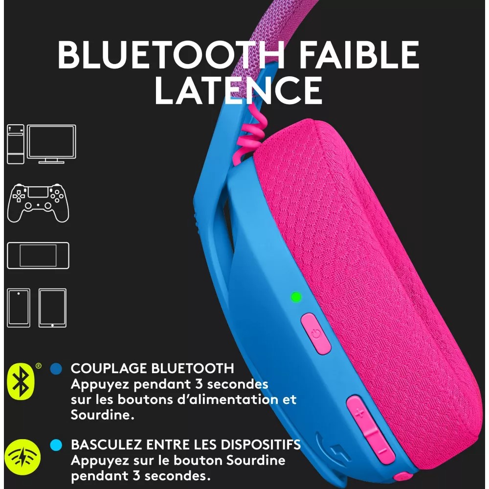 G435 LIGHTSPEED WIRELESS BLUE CASQUE GAMING - Image 4