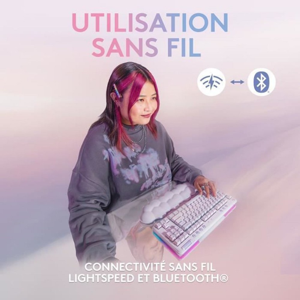 G715- OFF WHITE AURORA CLAVIER GAMING - Image 2