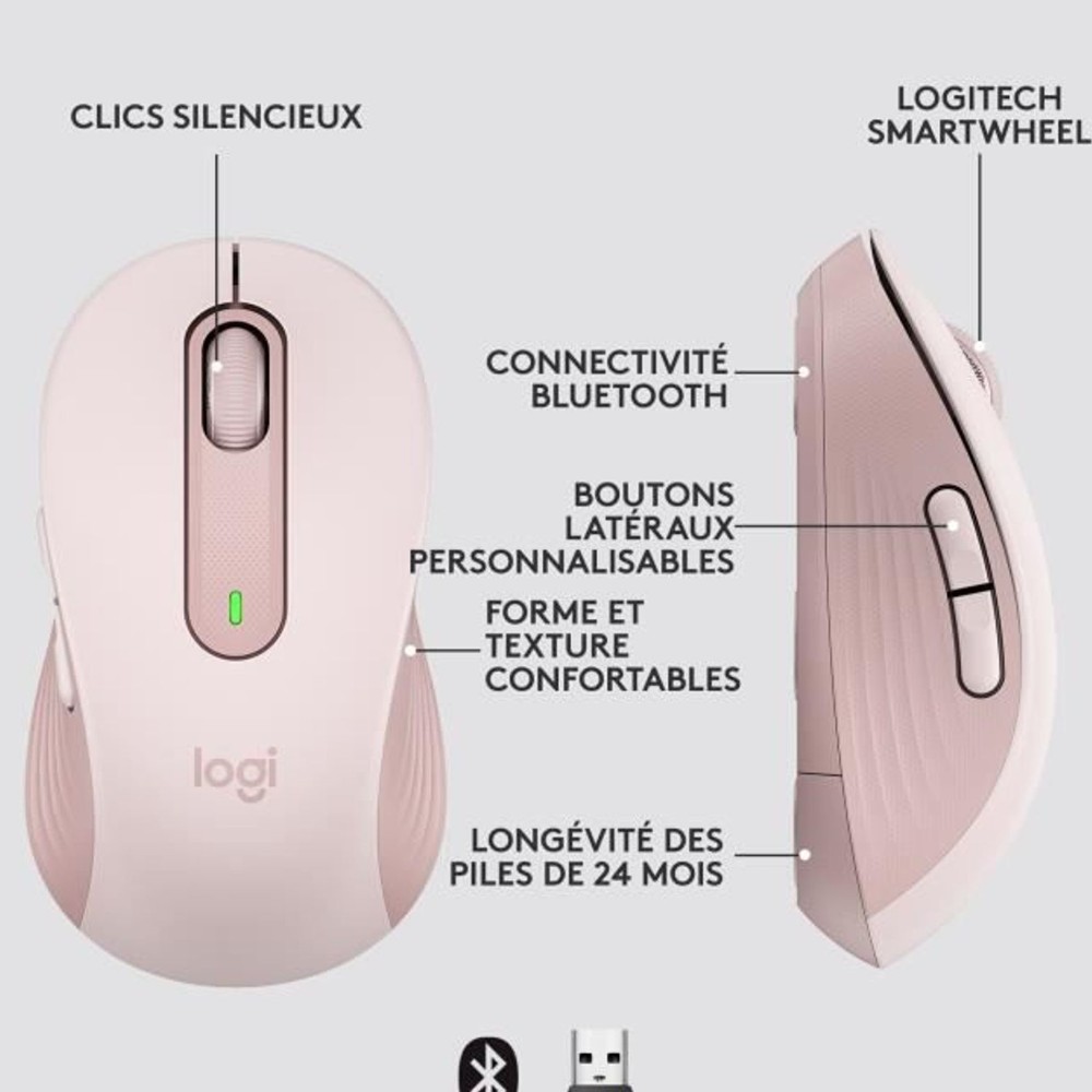 M650 L - Rose Souris sans fil taille L - Image 2