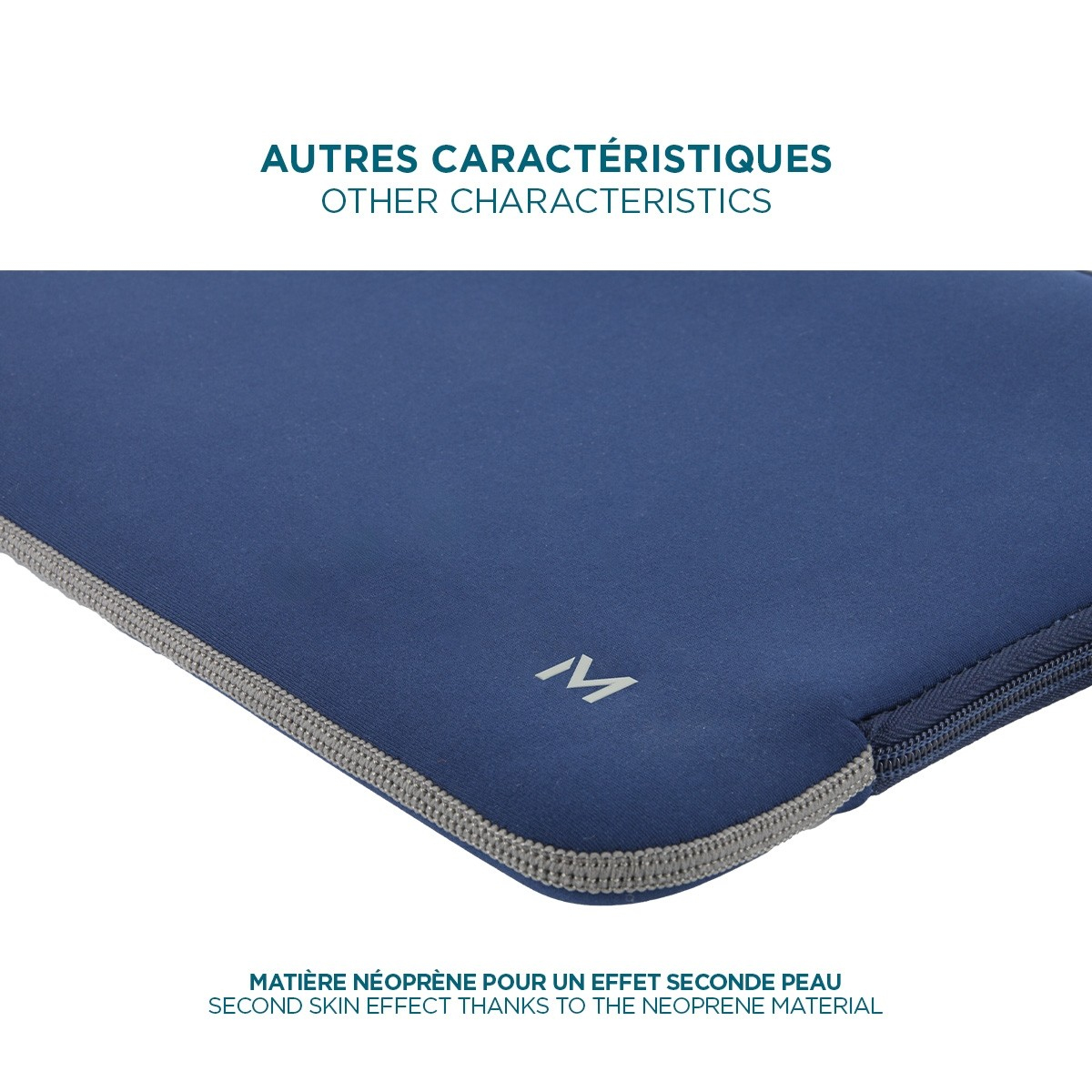 Skin Sleeve 14-16'' Navy Blue and Grey - Image 3