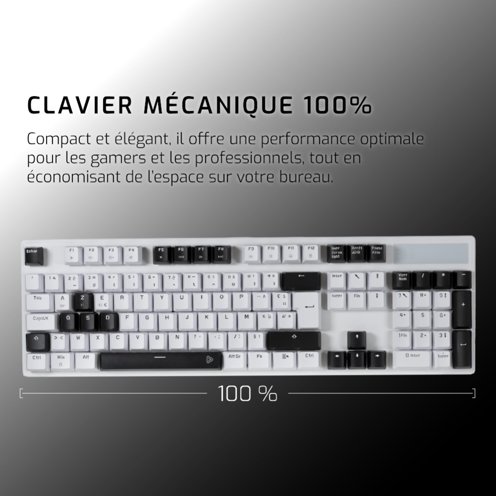 Clavier gaming mécanique sans fil CA-350 Yang - Blanc - Image 4