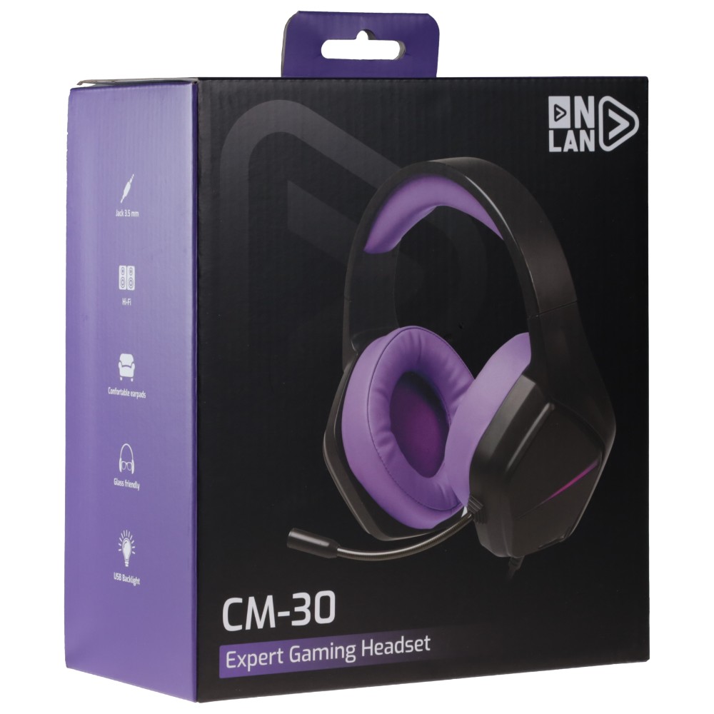 Casque-micro gaming CM-30 pour PC / PS4 / PS5 / Xbox / Nintendo Switch - Noir & Violet - Image 4