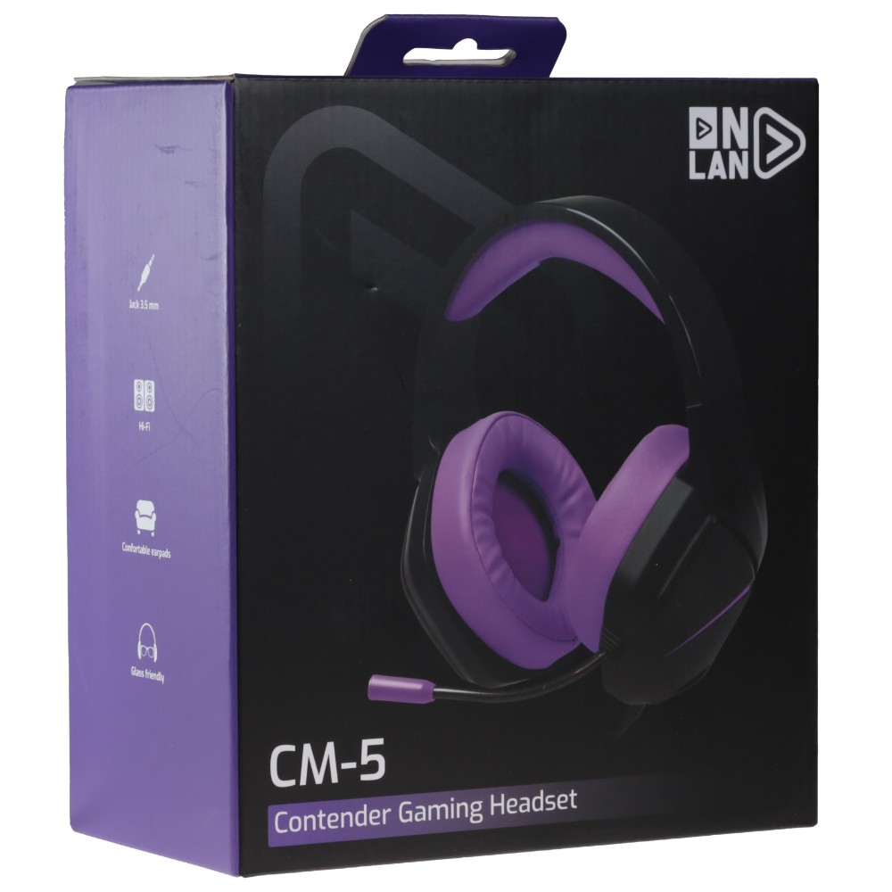 Casque-micro gaming CM-5 pour PC / PS4 / PS5 / Xbox / Nintendo Switch - Noir & Violet - Image 4