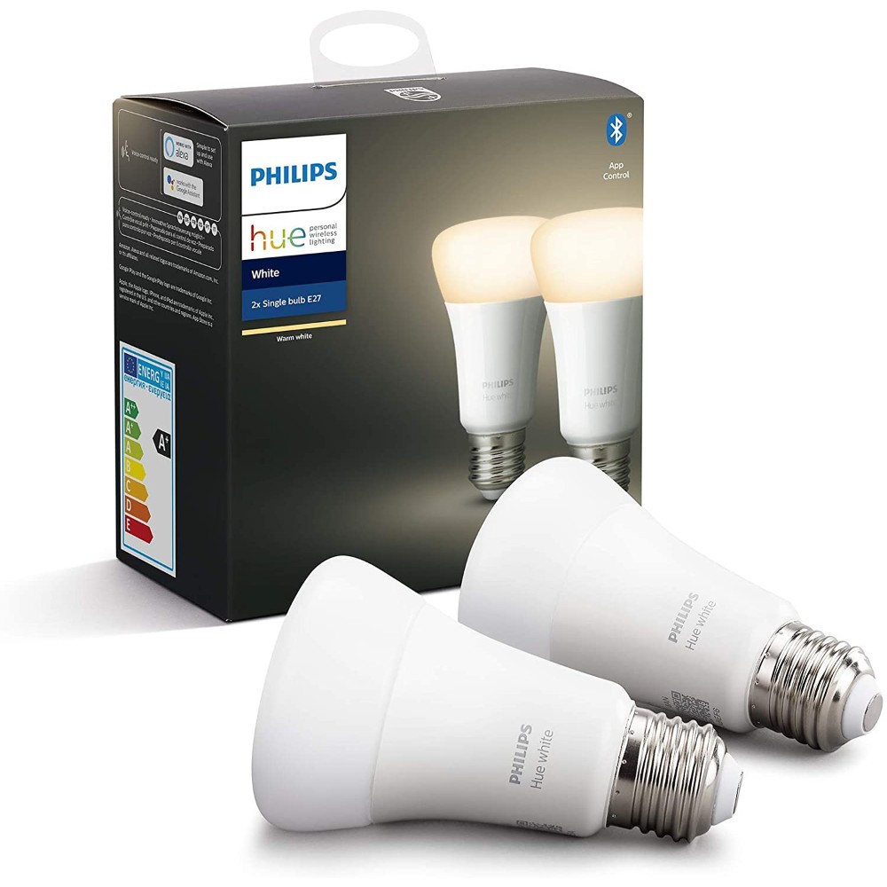 Philips Huewhite 9W A60 E27 EU 2 ampoules LED blanc chaud E27