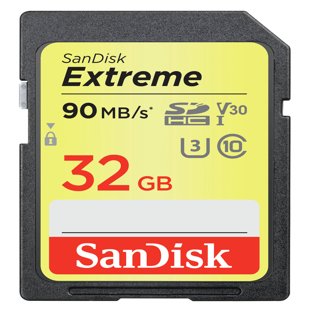 Extreme 32GB SDHC Memory Card UHS-I, Class 10, U3, V30