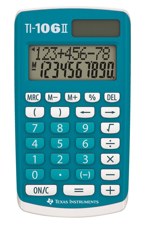TI-106 II - Bleu Calculatrice 4 opérations