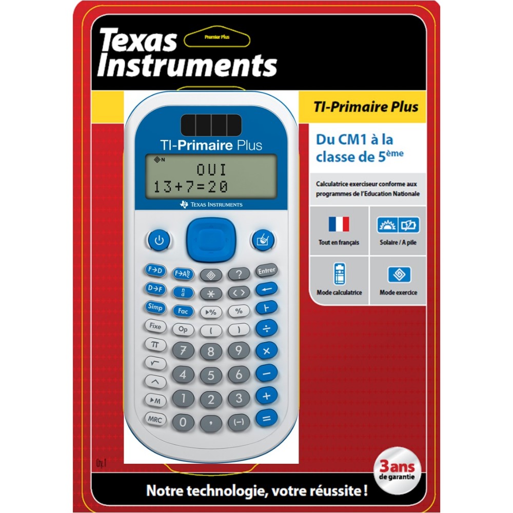 TI-PRIMAIRE PLUS - Blanc/Bleu Calculatrice exerciseur - Image 2