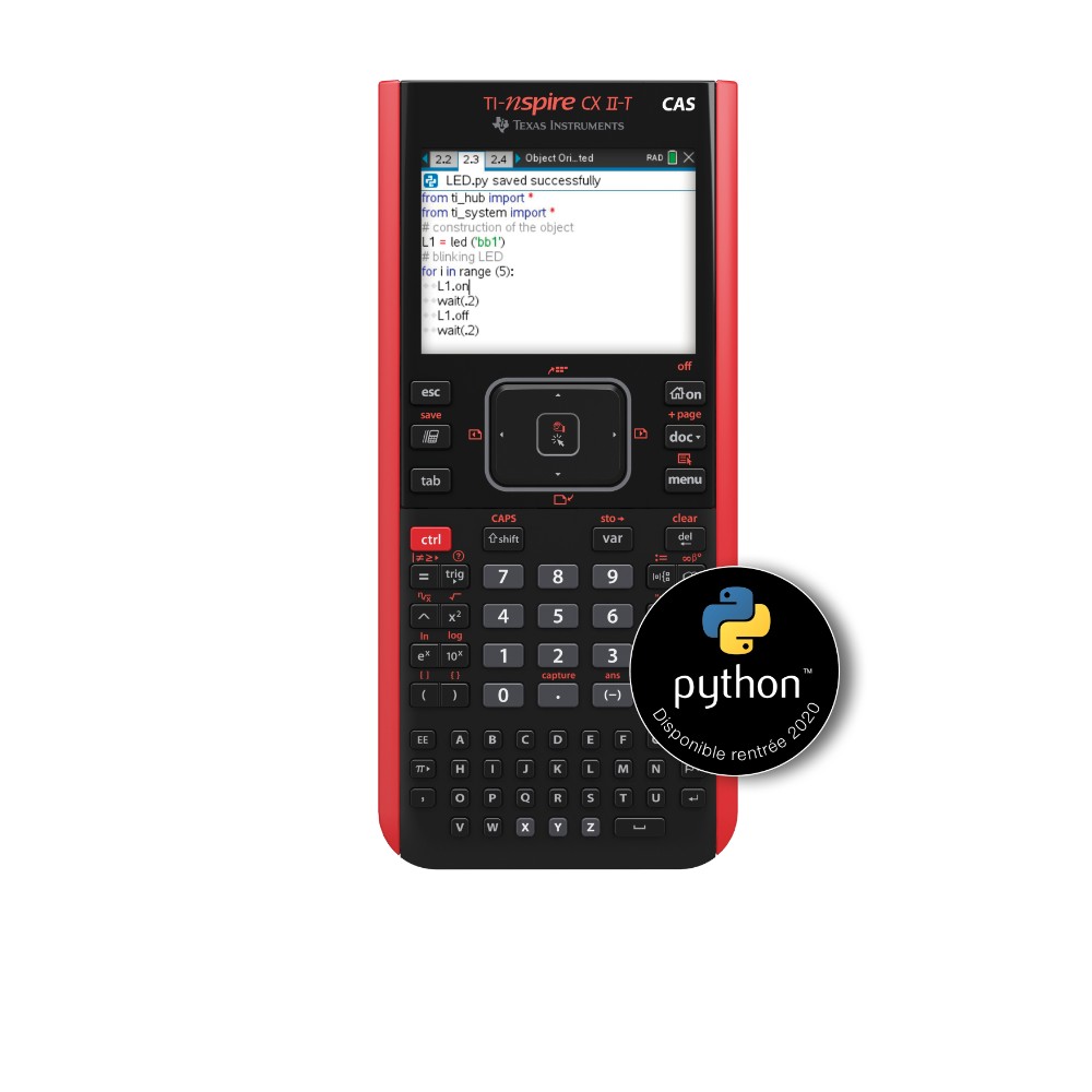 Calculatrice graphique TI-Nspire CX II-T CAS - Noir & Rouge