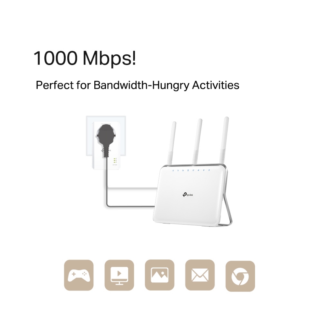 TL-PA7017P KIT Blanc 2 CPL avec Prise - AV1000Mbps - Image 2