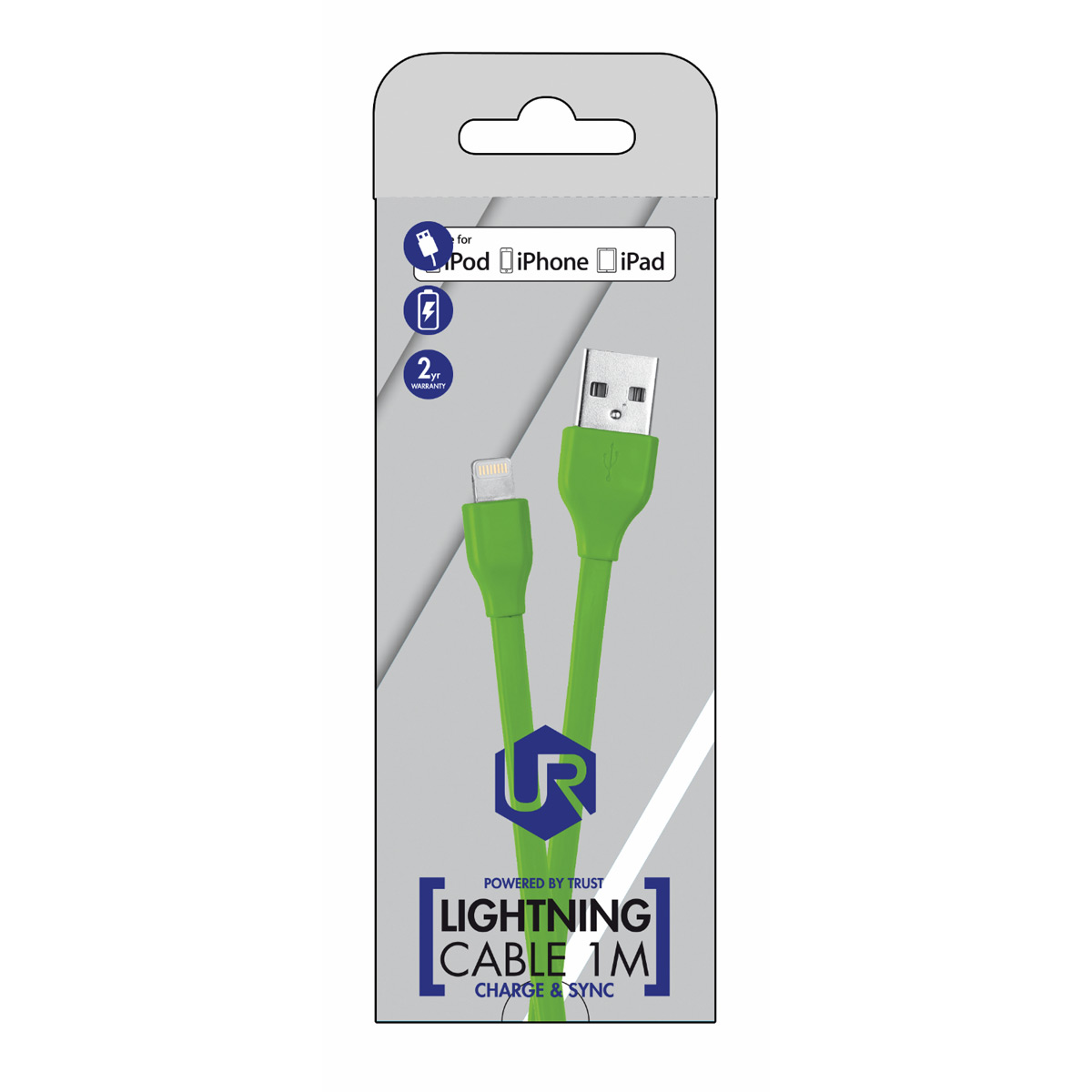 FLAT LIGHTNING CABLE 1M - Vert Cable lightning plat 1m - Image 2