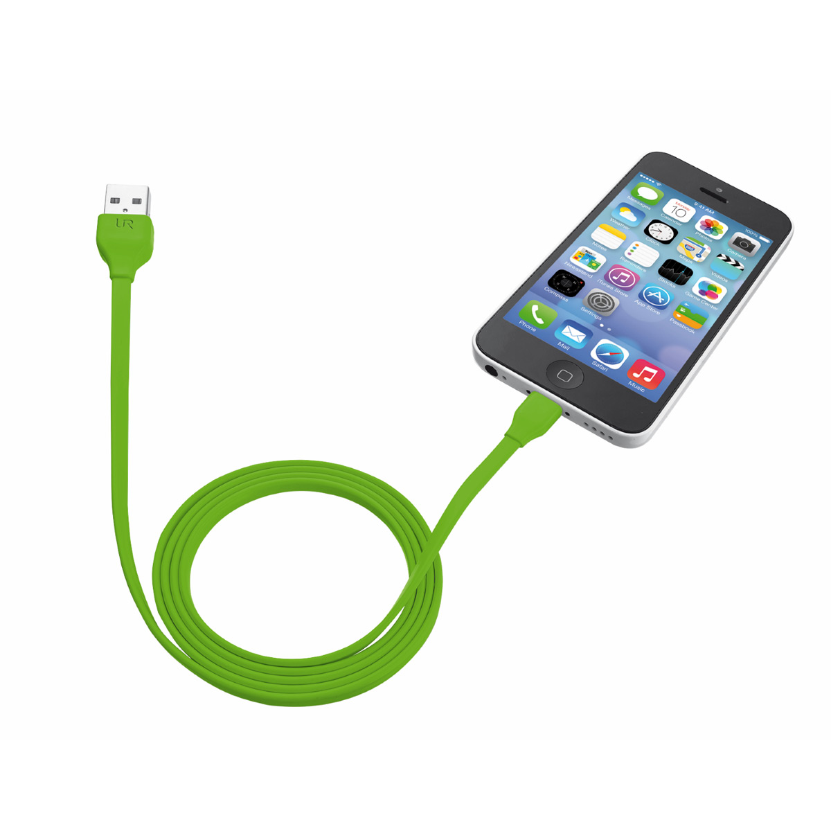 FLAT LIGHTNING CABLE 1M - Vert Cable lightning plat 1m - Image 3