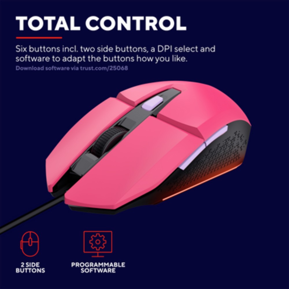 Souris gaming filaire Felox GXT-109P - Rose & Noir - Image 4