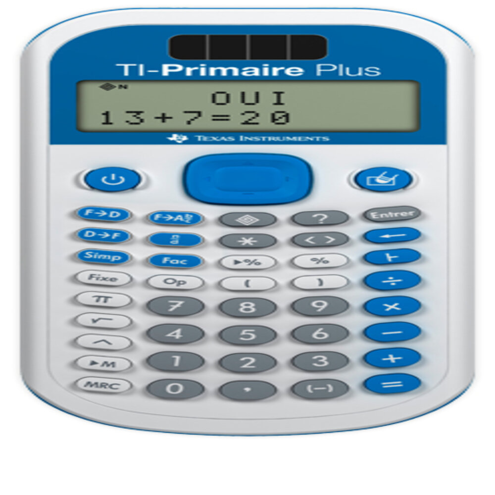 TI-PRIMAIRE PLUS - Blanc/Bleu Calculatrice exerciseur - Image 3