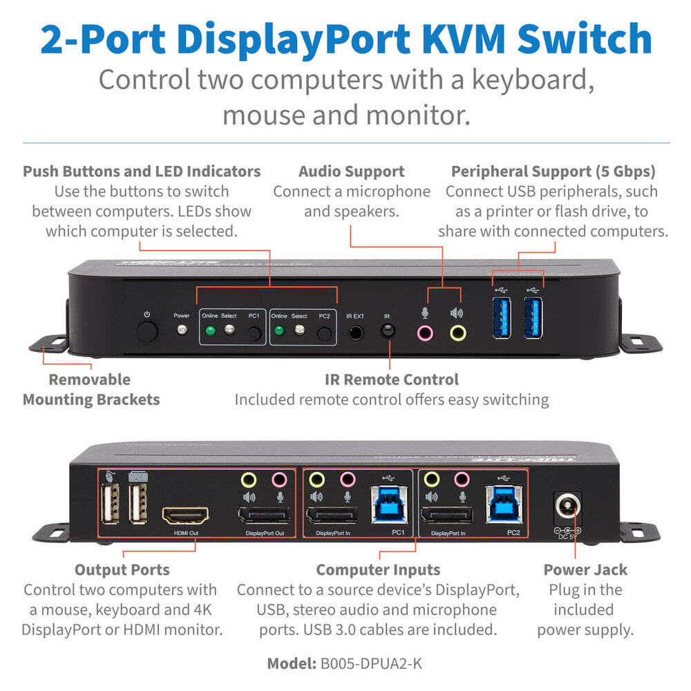 KVM 2 ports DisplayPort/USB - Image 2