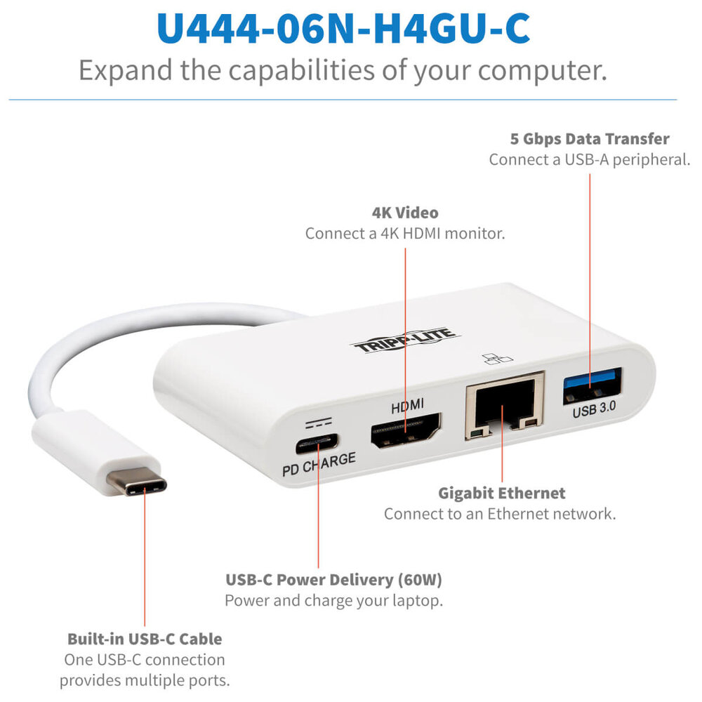 Adaptateur USB-C HDMI RJ45 60W - Image 3