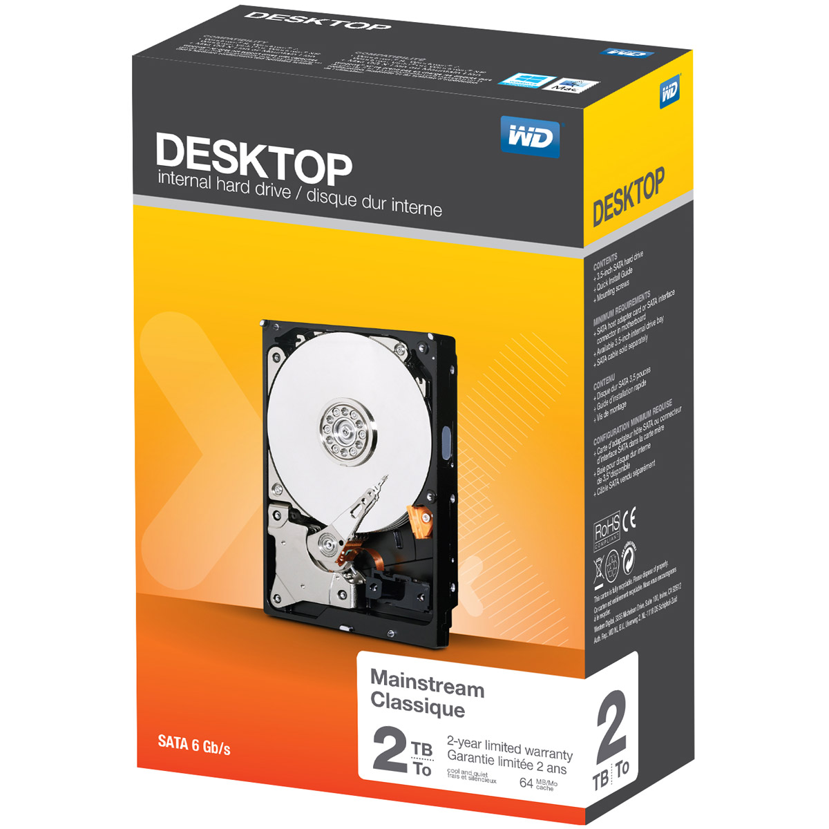 DD DESKTOP SATA 2TO - Noir DD interne 2To 3,5'